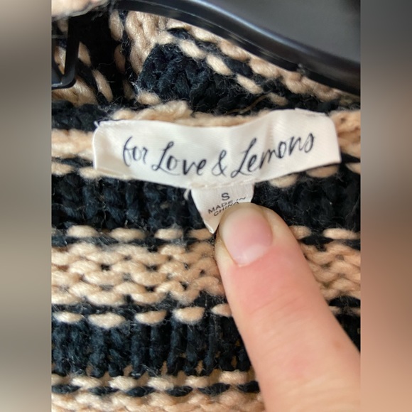 For Love and Lemons Elyse Two Tone Stripe Half Zip Hoodie Sweater (sku275) small - Picture 8 of 11